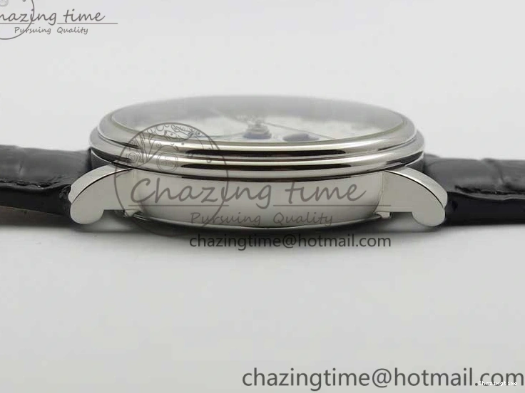 0128 MultiPurpose Villeret 6654 SS Complicated Function OMF 1:1 Best Edition White Dial on Black Leather Strap A6654 V 7901